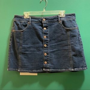 AE Denim A-line Buttoned Mini Skirt